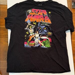 Star Wars Black Tee with Colorful Graphic - Short Sleeve